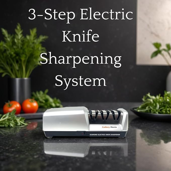 Simple Sharp 3-Stage Electric Knife Sharpener with Diamond Abrasives - Image 2