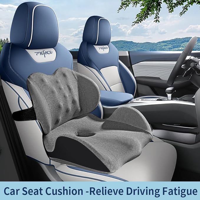 X-Large Memory Foam Seat Cushion & Lumbar Support Pillow for Tailbone - Image 3