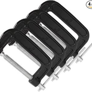 4PCS 4" Heavy Duty Steel C-Clamp Set for Woodworking & Welding