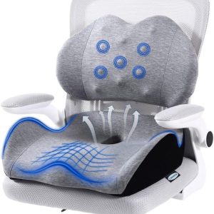 X-Large Memory Foam Seat Cushion & Lumbar Support Pillow for Tailbone