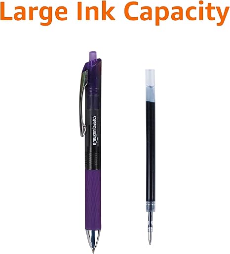 Amazon Basics Retractable Gel Pens, 0.7mm Fine Point, 12-Pack - Image 3