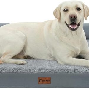 Orthopedic Dog Bed XL 45x35in, Washable, Non-Slip, Grey