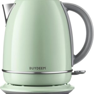 BUYDEEM K640 1.7L Stainless Steel Electric Tea Kettle, Greenish
