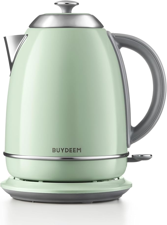 BUYDEEM K640 1.7L Stainless Steel Electric Tea Kettle, Greenish