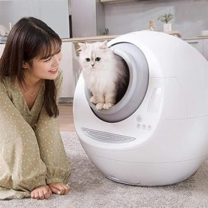 Self-Cleaning Smart Cat Litter Box with Odor Control & Weight Sensor