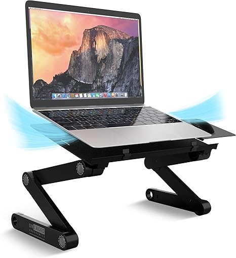 WorkEZ Adjustable Laptop Stand, Foldable Ergonomic Desk Riser