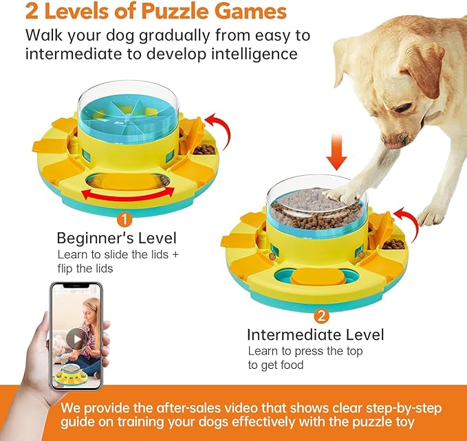 Potaroma 2-Level Dog Puzzle Toy Slow Feeder Treat Dispenser - Image 4