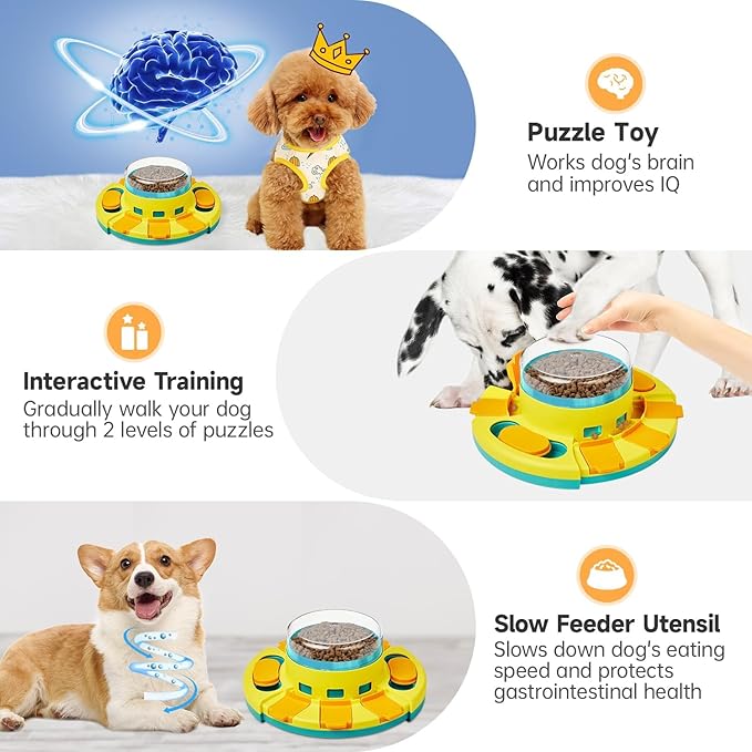 Potaroma 2-Level Dog Puzzle Toy Slow Feeder Treat Dispenser - Image 2