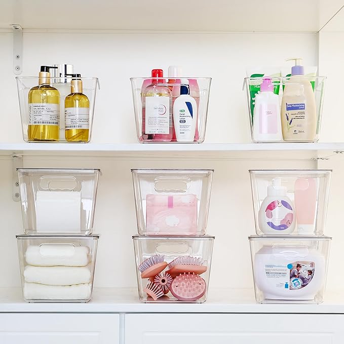 Vtopmart 6-Pack Clear Stackable Storage Bins with Lids & Handles - Image 4