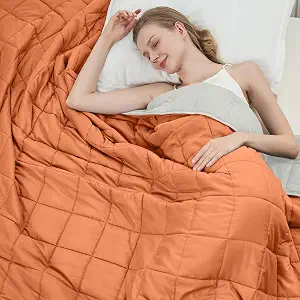 15lb Weighted Blanket 60"x80" Queen Cooling Microfiber Orange