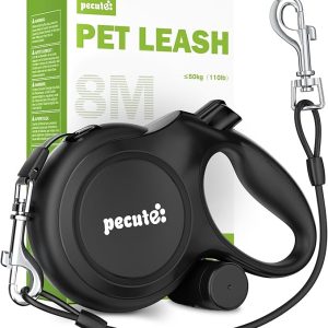 Pecute 26ft Retractable Dog Leash with Chew-Proof Extender