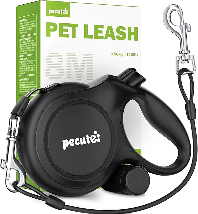 Pecute 26ft Retractable Dog Leash with Chew-Proof Extender