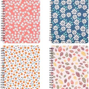 4 Pack 5×7 Spiral Notebooks, College Ruled Hardcover Journals