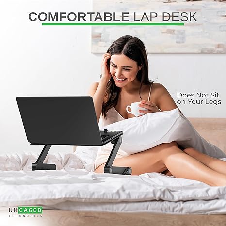 WorkEZ Adjustable Laptop Stand, Foldable Ergonomic Desk Riser - Image 3