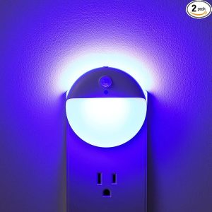 YUNLEX 2-Pack Motion Sensor Night Lights, Dimmable, Blue LED