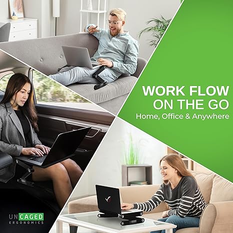 WorkEZ Adjustable Laptop Stand, Foldable Ergonomic Desk Riser - Image 4