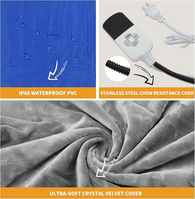 Pet Heating Pad 18x28in, Adjustable Temperature with Timer - Image 4