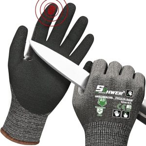 Schwer ProGuard ANSI A9 Cut Resistant Work Gloves, Black, Large