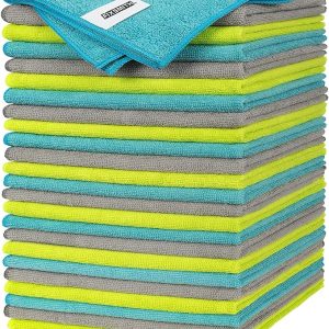 FIXSMITH Microfiber Cleaning Cloths 24 Pack 12 x 16 in Lint-Free