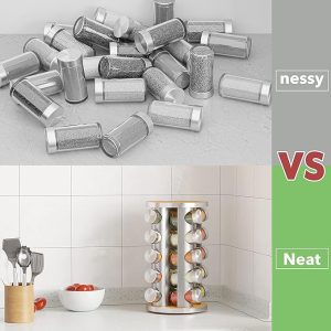 20-Jar Rotating Spice Rack Organizer with Labels & Funnel