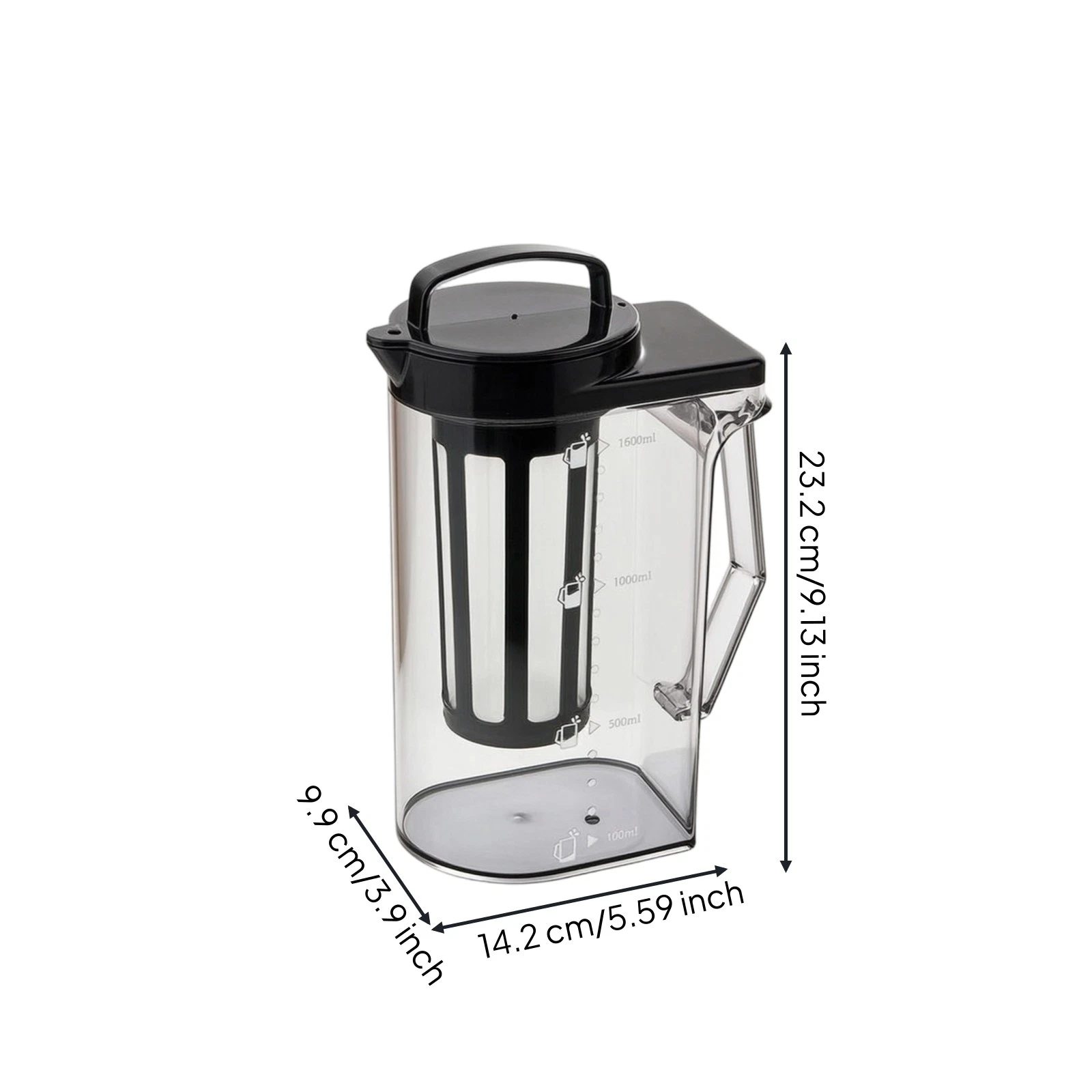 1.6L Cold Brew Pitcher with Reusable Filter, Leakproof - Image 2
